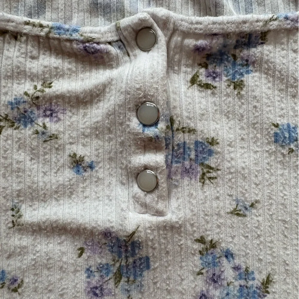 Justice Girls Floral Ribbed Top